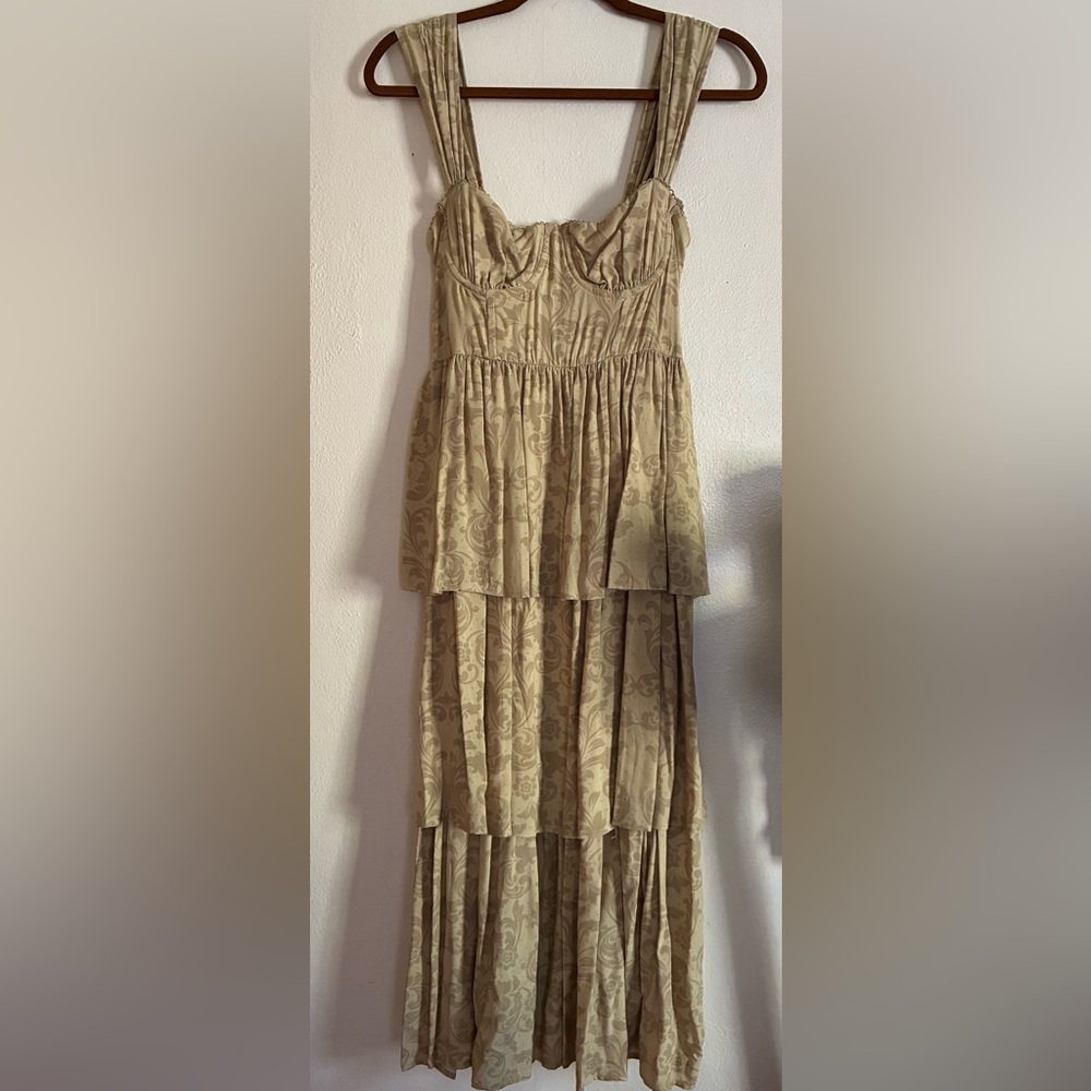 WeWoreWhat Cream Patterned Maxi Dress